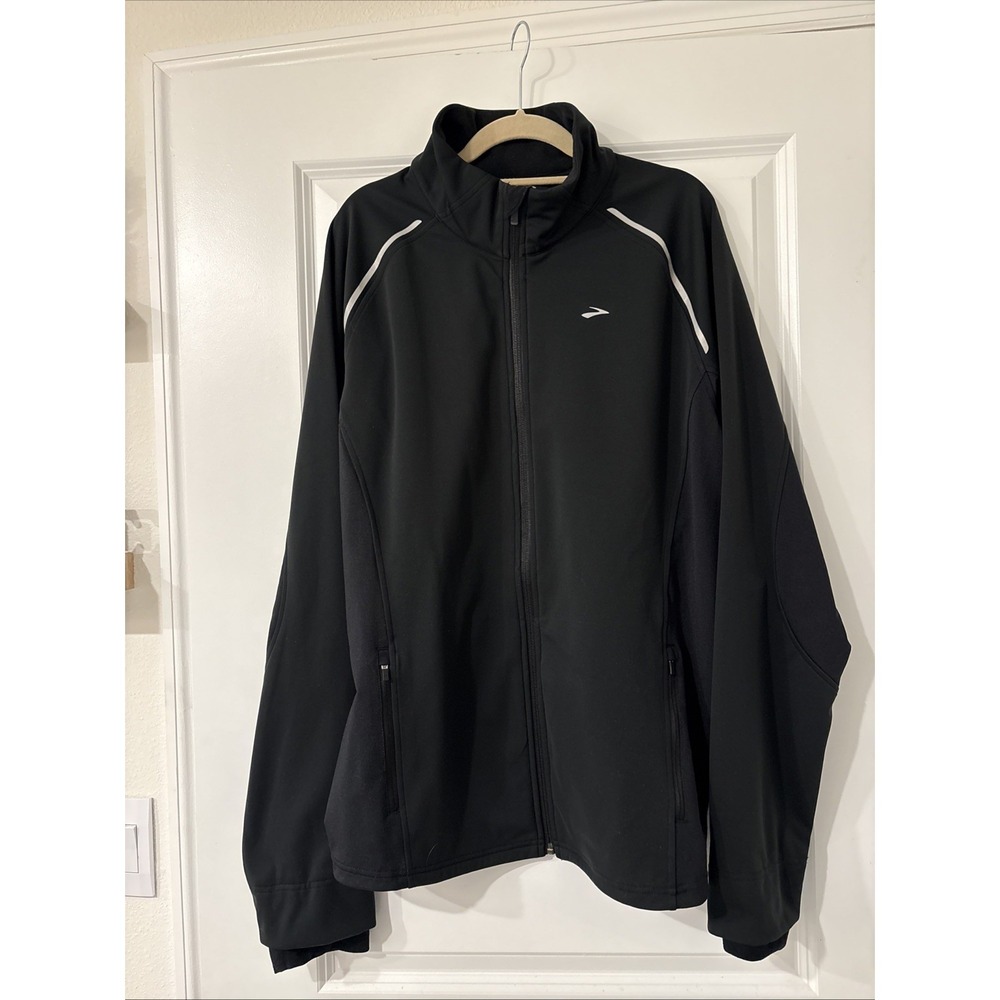 Brooks Fusion Hybrid Running Jacket Men's Size XL Shelter Technology‎ Black Zip